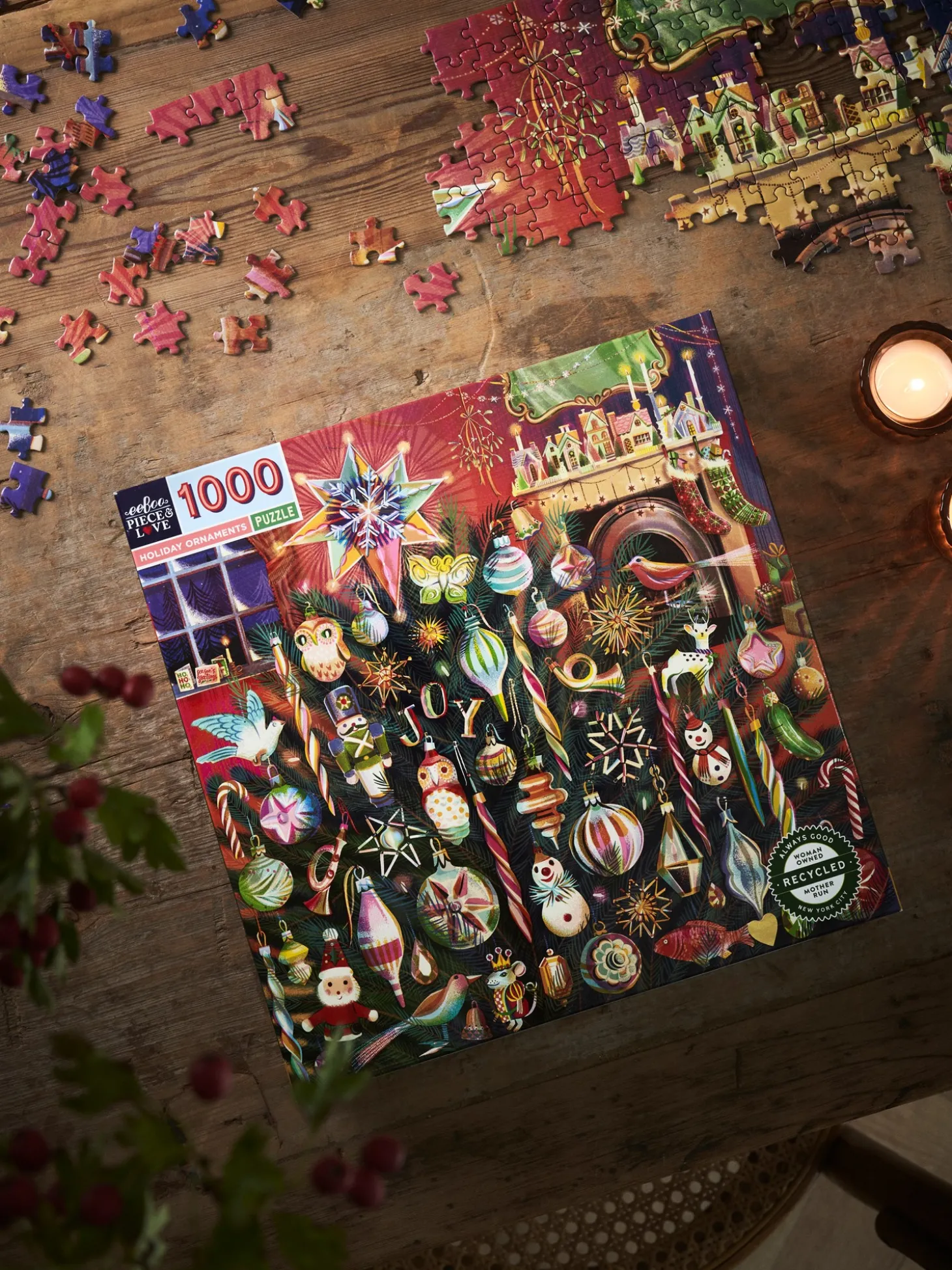Holiday Ornaments-puslespill, 1000 Brikker