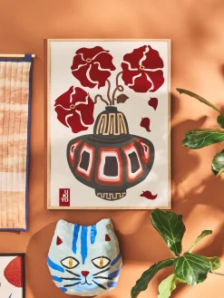 Plakat Ukiyo Vase Flower Greige 50 X 70 Cm
