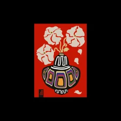 Plakat Ukiyo Vase Flower Rainbow Red 50 X 70 Cm